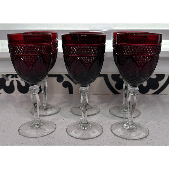 Cristal D'Arques Durand Antique Ruby Red Wine/Water Glass
Goblets 8" ~Set of 6 - Picture 1 of 5